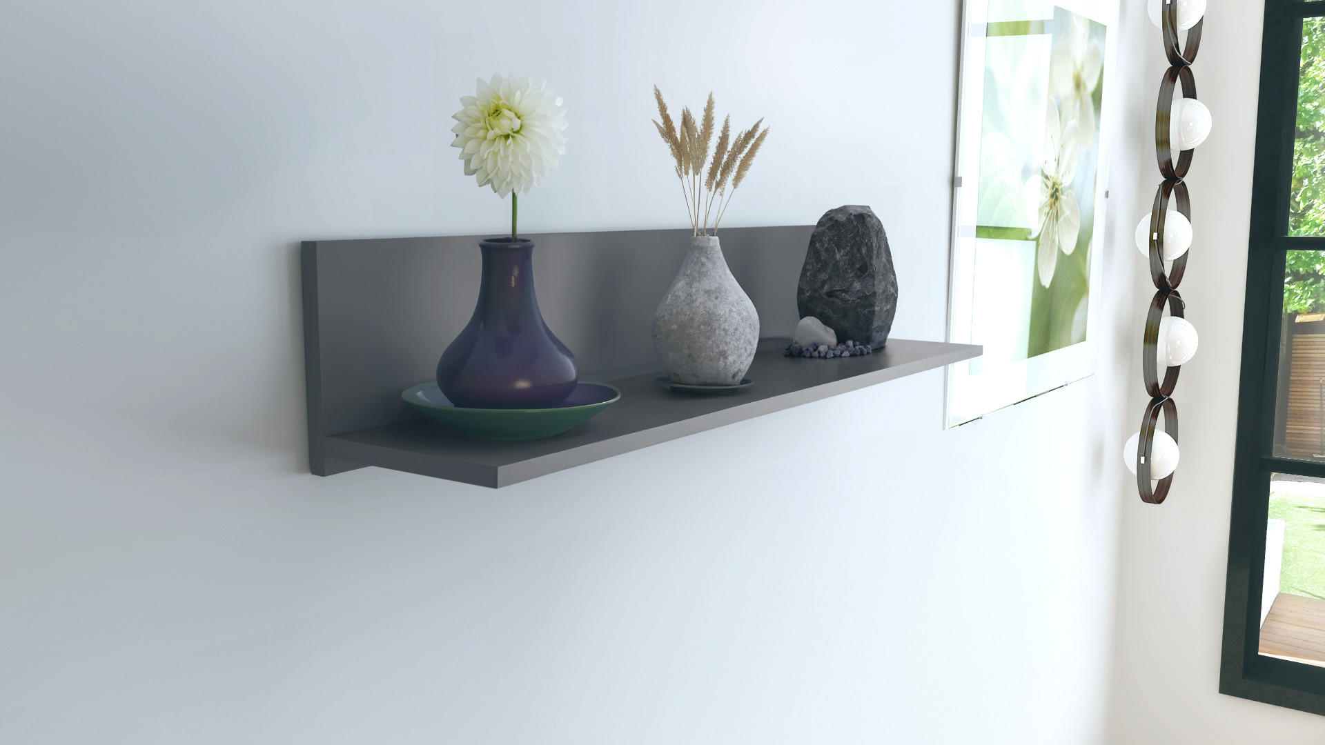 WANDREGAL Skadu Anthrazit matt - Anthrazit, Holzwerkstoff (97.5/18.5/18.5cm) - Vladon