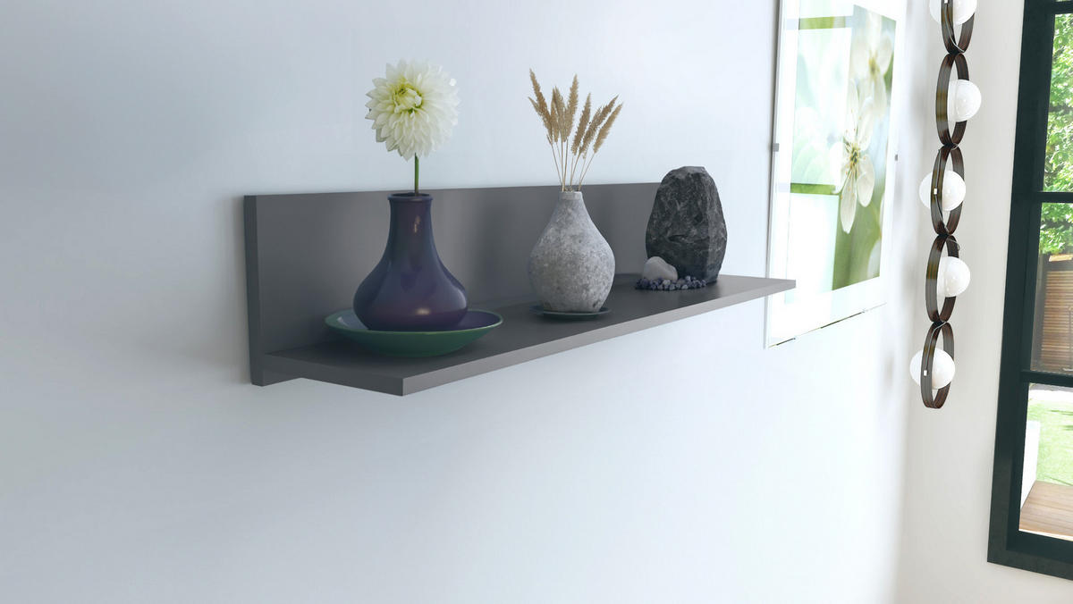 WANDREGAL Skadu Anthrazit matt - Anthrazit, Holzwerkstoff (97.5/18.5/18.5cm) - Vladon