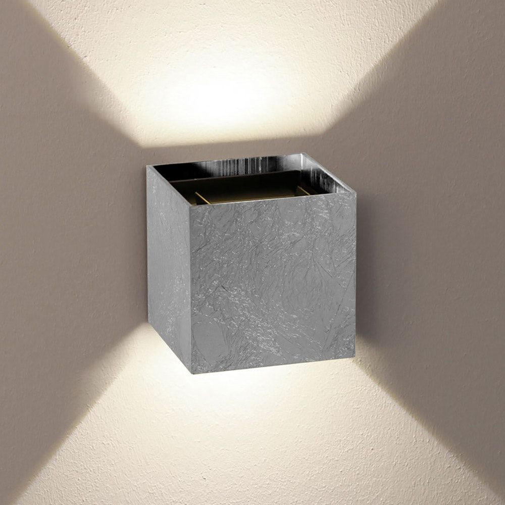 s.luce Led-Wandlampe Silber 10x10x10 cm