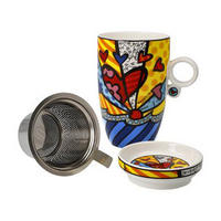 TEETASSE Romero Britto - A New Day, Fine Bone China - Multicolor, Keramik (0.45L) - Goebel