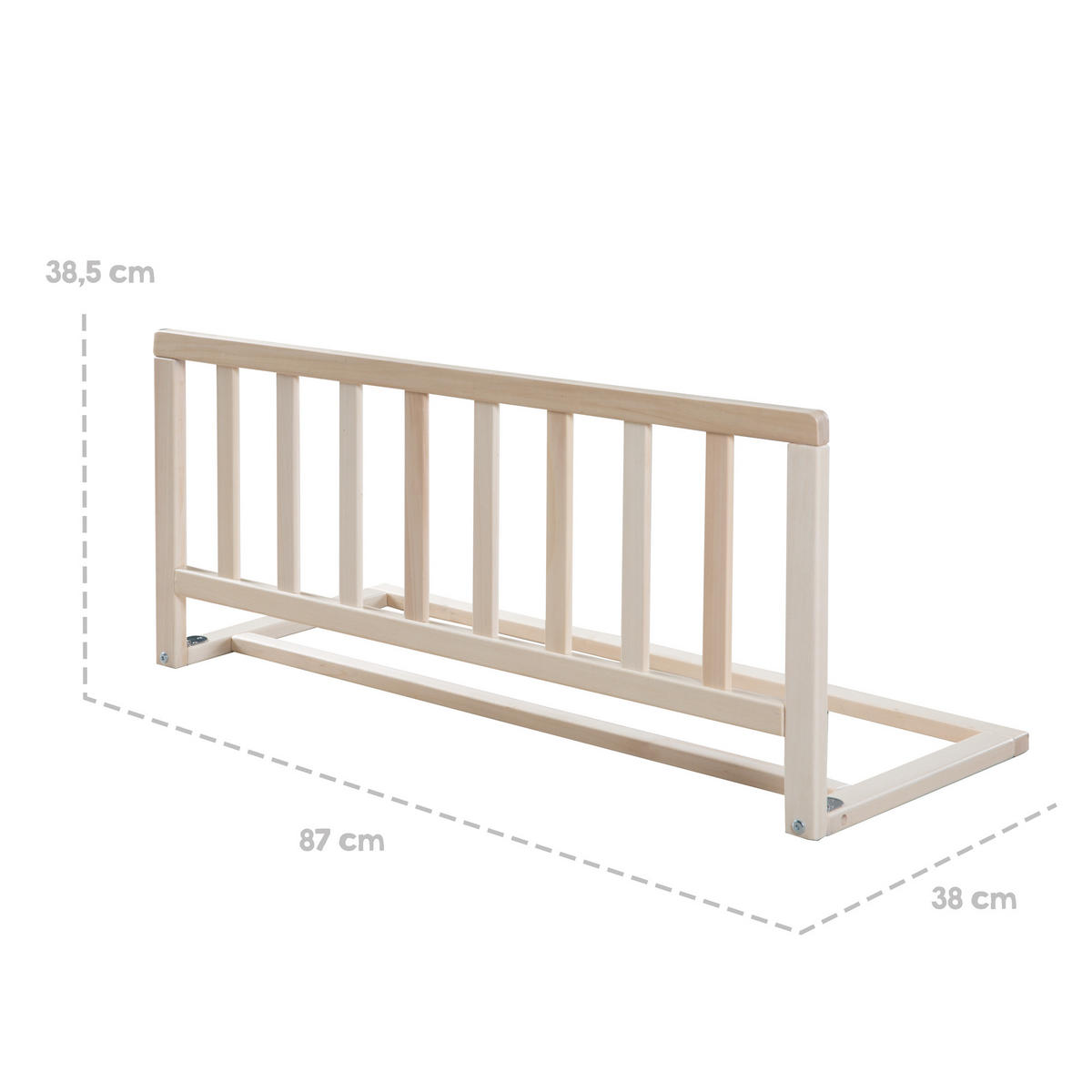 BETTSCHUTZGITTER 90 cm Holz natur - Naturfarben, Holz (87.5/38/38cm) - Roba