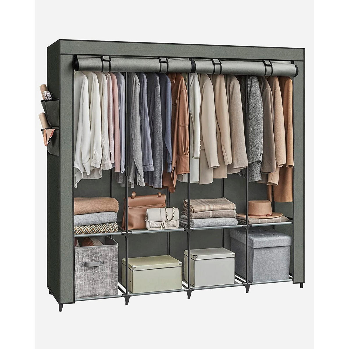 STOFFSCHRANK BANJUL - Waldgrün, Kunststoff (170/167/45cm) - Hansiro