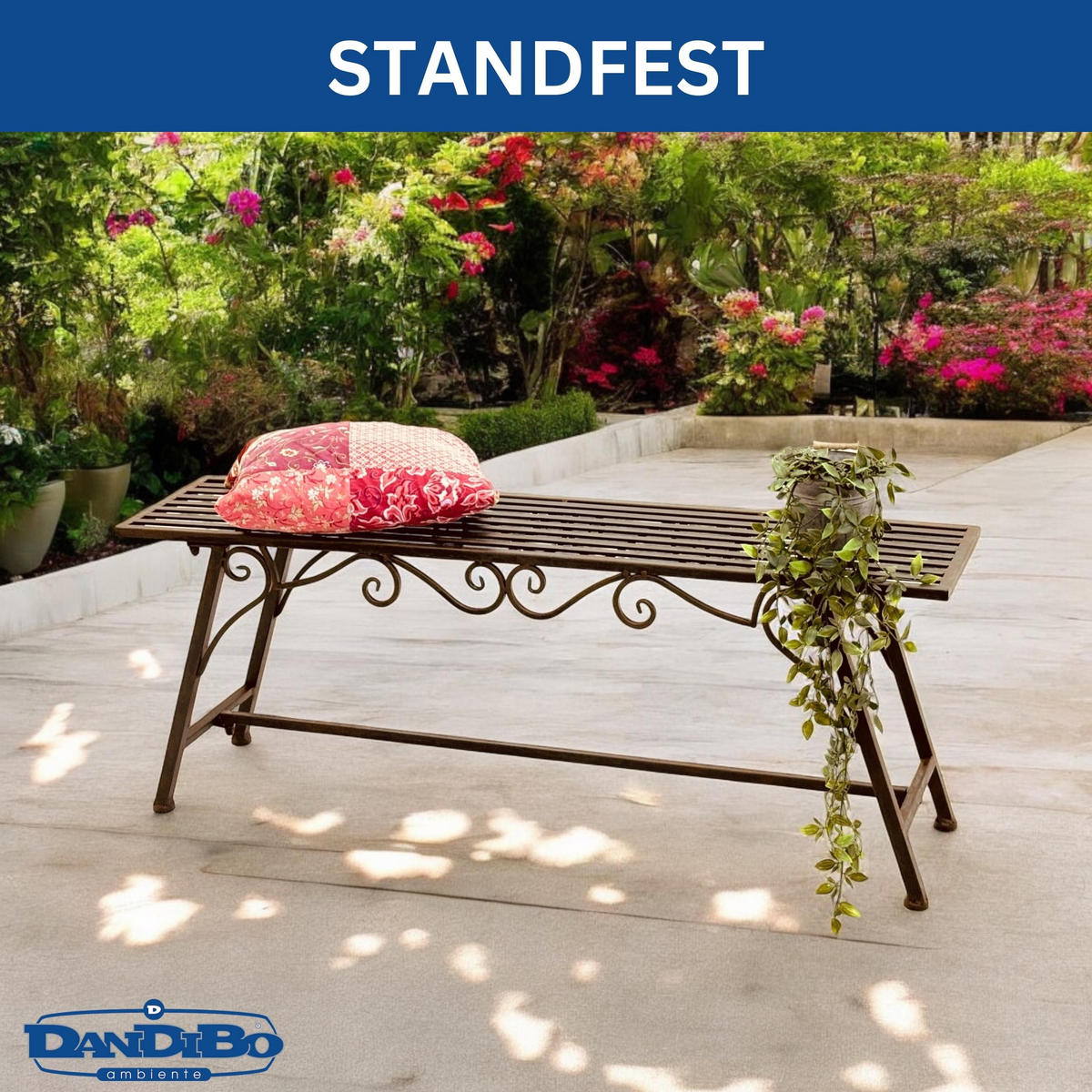 GARTENBANK Metall Braun 120/27/45 cm - Braun, Metall (120/45/27cm)