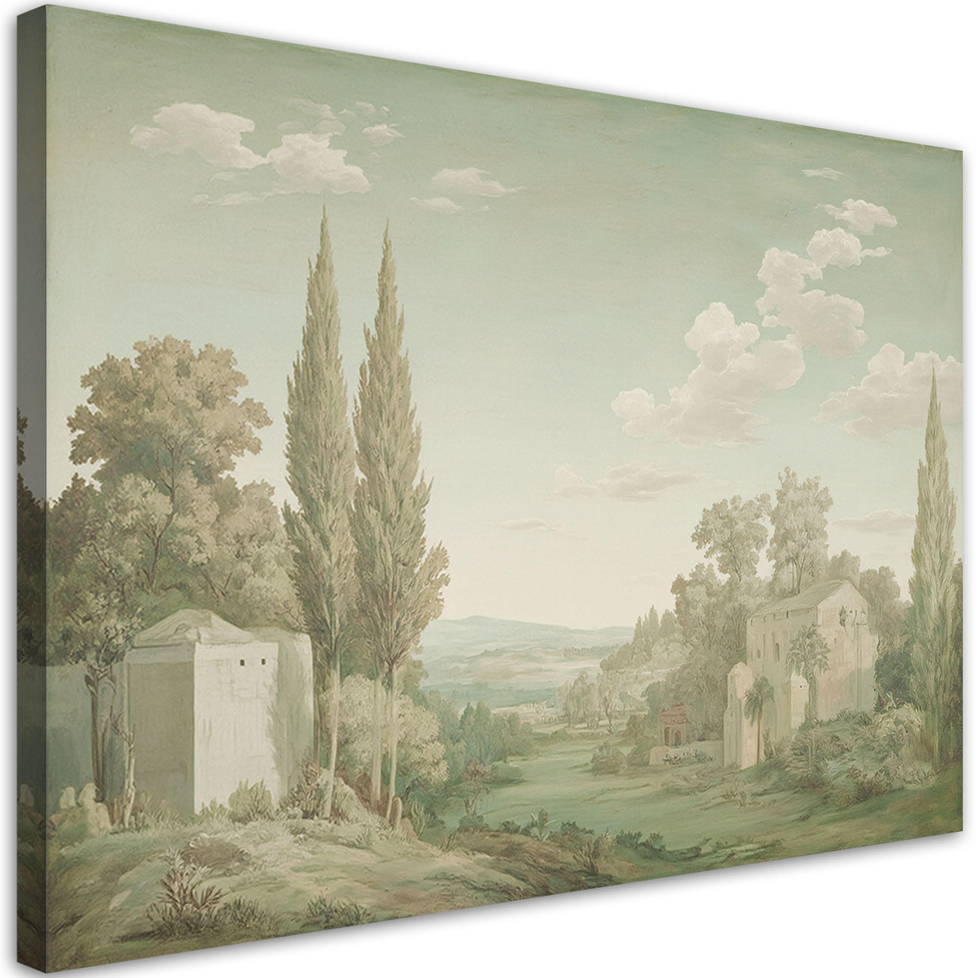 WANDBILD architektur landschaft natur - Grün, Textil (60/40cm) - Feeby