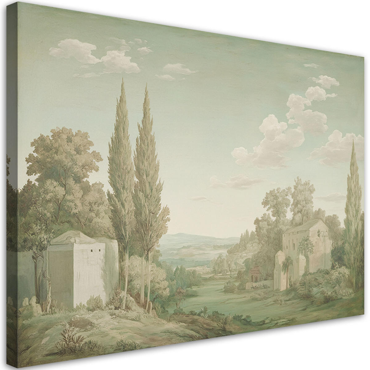 WANDBILD architektur landschaft natur - Grün, Textil (60/40cm) - Feeby