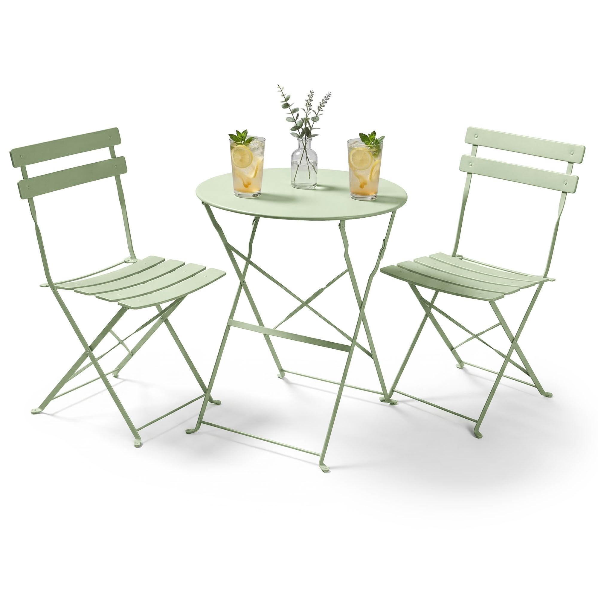 BALKONSET 3-er Set Metall Grün - Grün, Metall - Akord