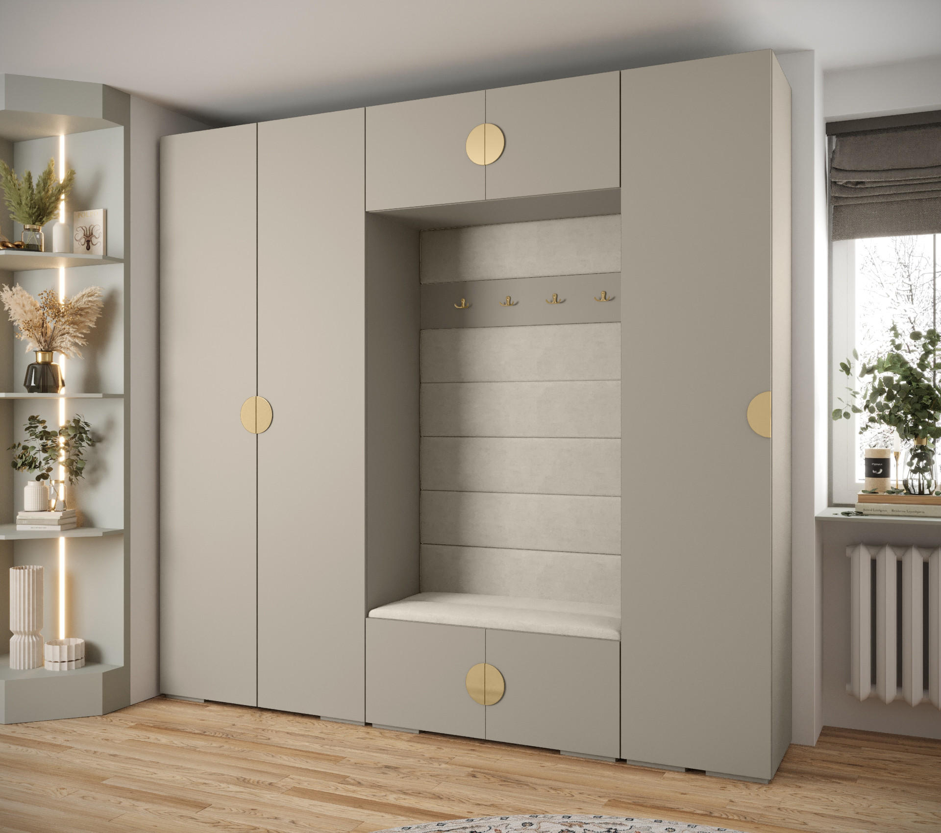 GARDEROBEN-SET 236,7/250/47 - Kaschmir/Goldfarben, Holz/Kunststoff (250/236.7/47cm) - Abiks Möbel