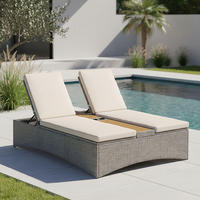 GARTENLIEGE Monero Creme Holz/Metall/Kunststoff - Creme, Holz (1/155/150cm)