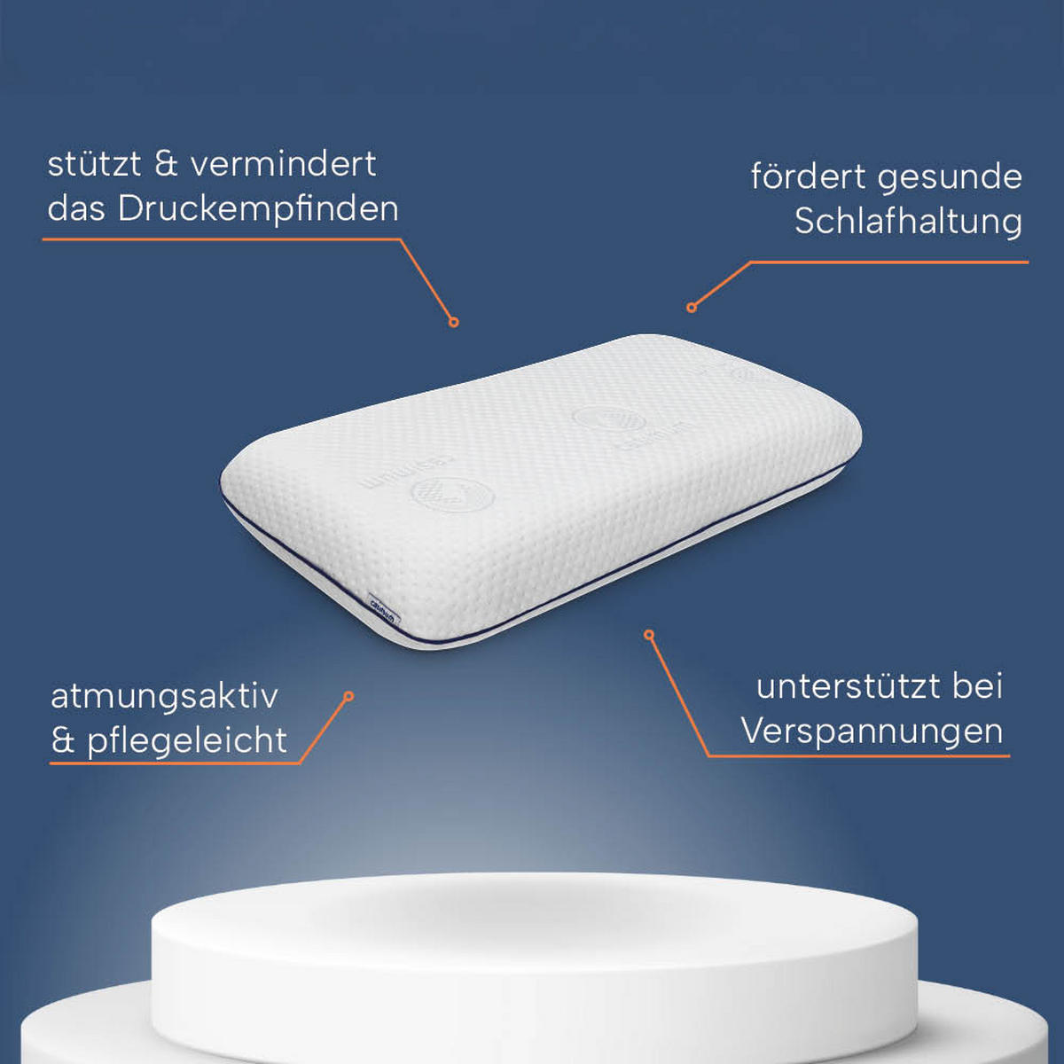 NACKENKISSEN COMFORT, 70x40x12, Rücken- & Seitenschläfer, cosyPUR® Memory Foam - Grau, Textil (40/70cm) - casimum