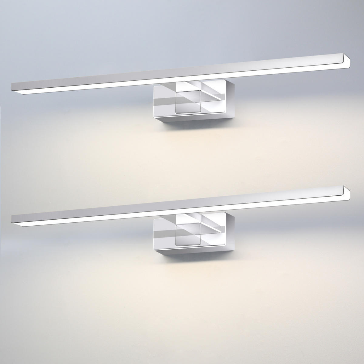 SPIEGELLEUCHTE Qylzork 12.8/12/60 cm - Chromfarben, Kunststoff (60/12.8/12cm) - ZMH