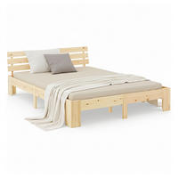 HOLZBETT Natur 180/200 cm Doppelbett mit Lattenrost - Naturfarben, Holz (180/200cm) - Homestyle4u