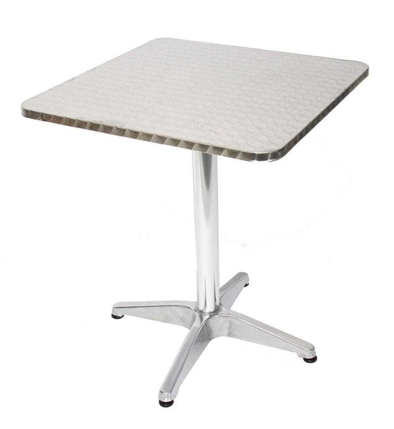 MCW Alu-Bistrotisch Silber 60x70x60 cm