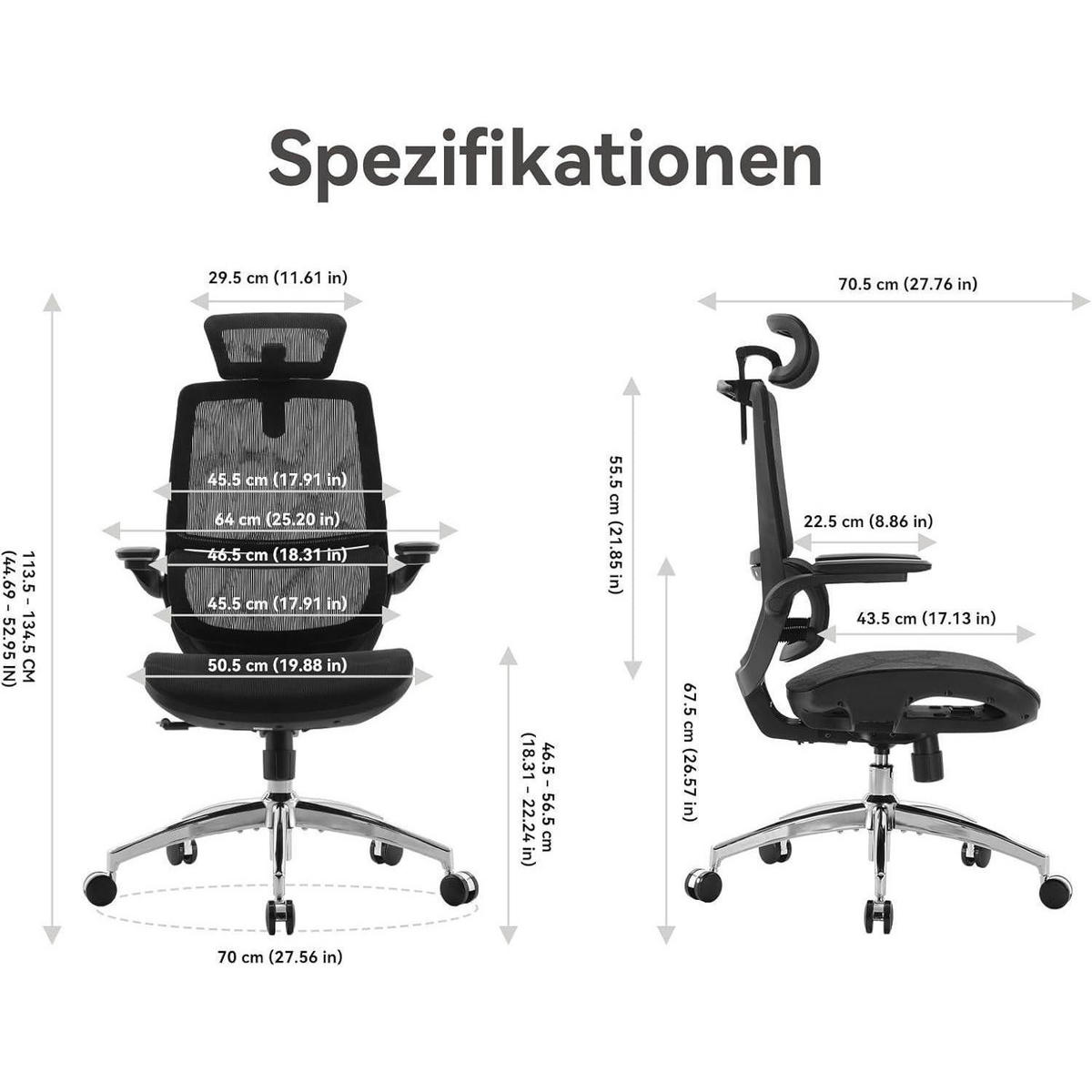BÜROSTUHL M59AS Mesh Schwarz - Schwarz, Textil (64/113.5/70.5cm)