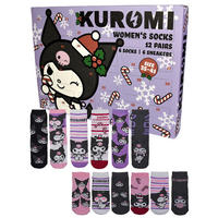 ADVENTSKALENDER Hello Kitty Kuromi mit 12 Paar Socken Größe 35-41 - Multicolor, Textil (37/5/26.5cm) - Hello Kitty