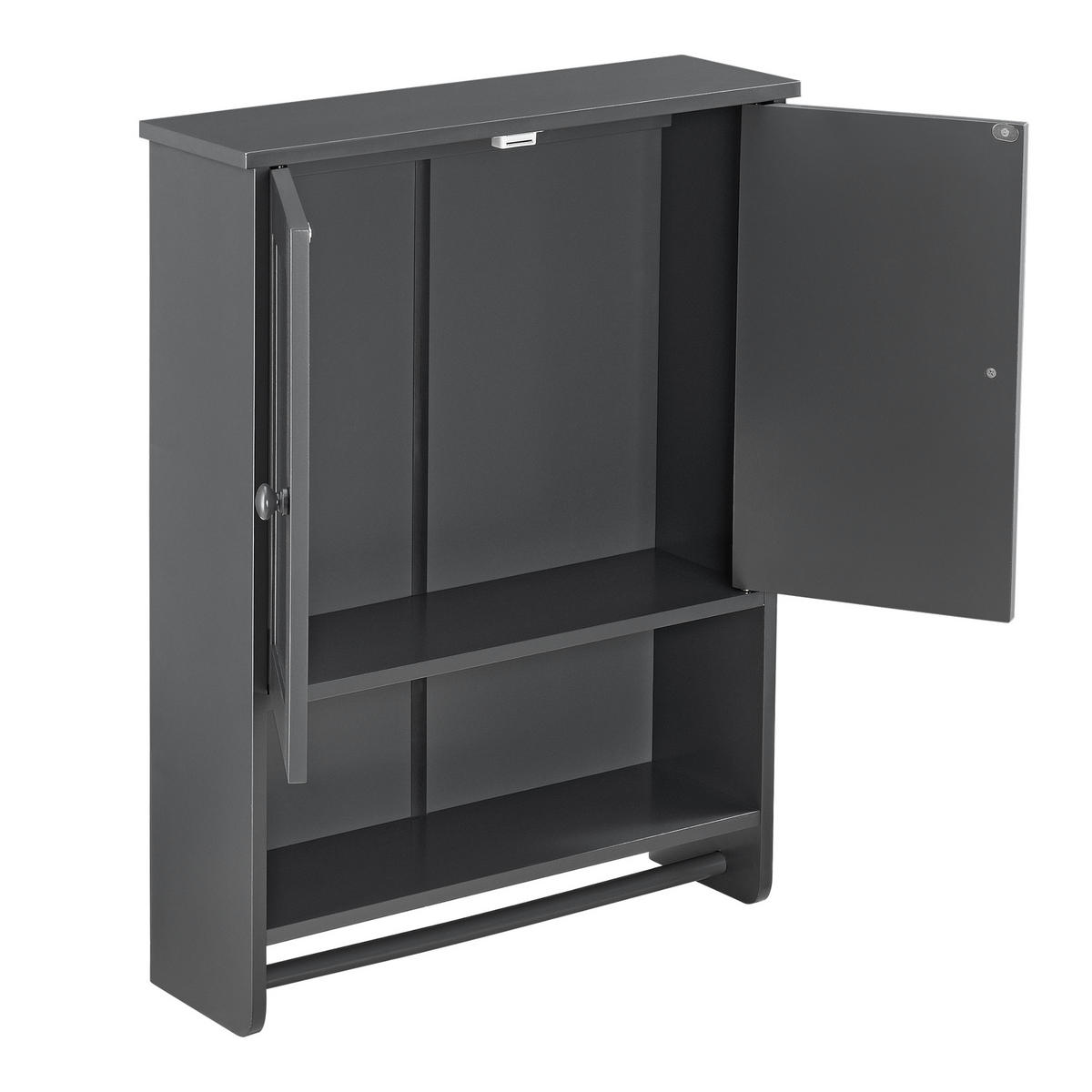 HÄNGESCHRANK Steyr - Dunkelgrau, Holzwerkstoff (48.7/65/14.5cm) - [en.casa]