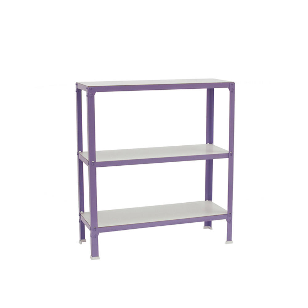 WOHNREGAL LIVING KOALA WOOD mit 3 Fachböden | HxBxT 90x100x30cm | Fachlast 150kg | Lila/Weiß - Lila, Metall (100/90/30cm) - PROREGAL