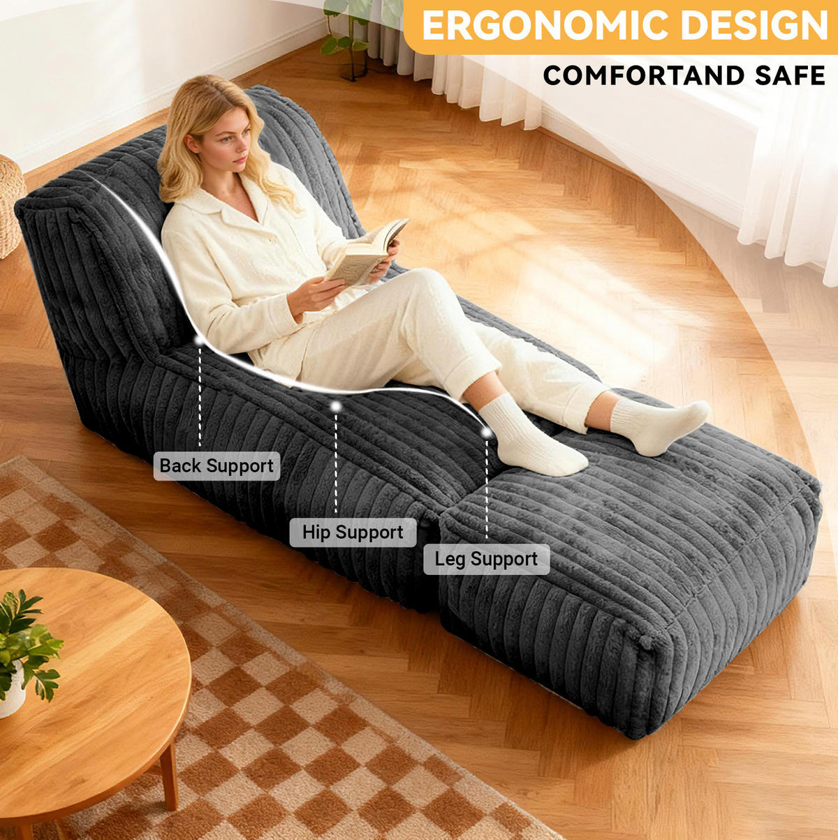 SCHLAFSOFA modular 160 x 79 x 66 cm Flannelette Dark Grey - Dunkelgrau, Kunststoff (80/66/160cm) - Beauniv