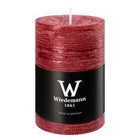 STUMPENKERZE Rustik Marble Style Bordeaux Ø 90 x Ø 58 mm, 1 Stück - Bordeaux, Paraffin (6/9cm) - Wiedemann Kerzen