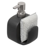 SEIFENSPENDER mit Spülschwamm, Steinzeug, Schwarz, 400 ml - Schwarz, Keramik (9/15.5/11.5cm) - 5five Simply Smart