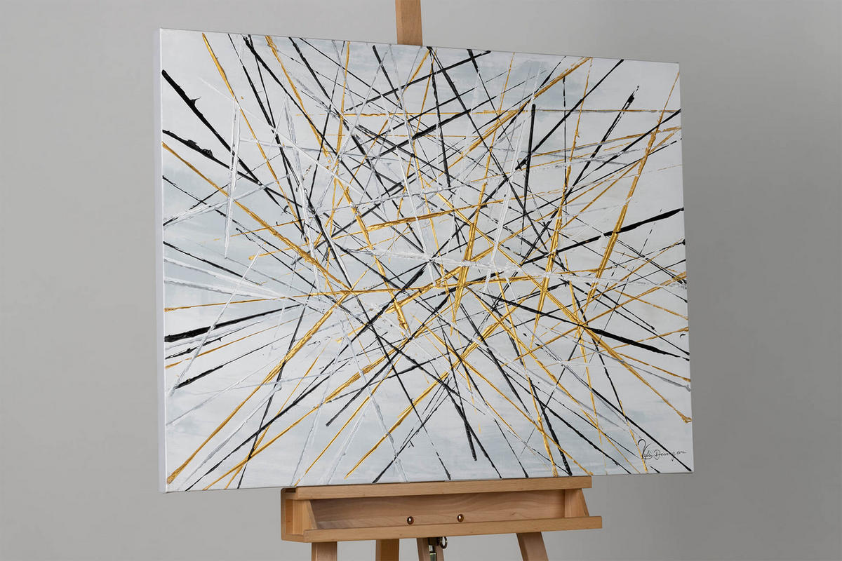 OLEJOMAĽBA 100/75 cm, Zvieratá - čierna/biela, drevo/textil (100/75cm) - KUNSTLOFT
