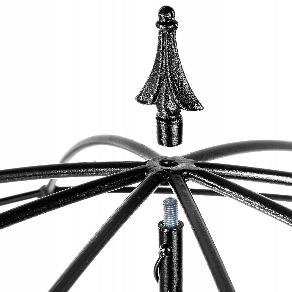 GARTENSCHIRM 190 cm - Schwarz, Metall (78/190cm) - KADAX