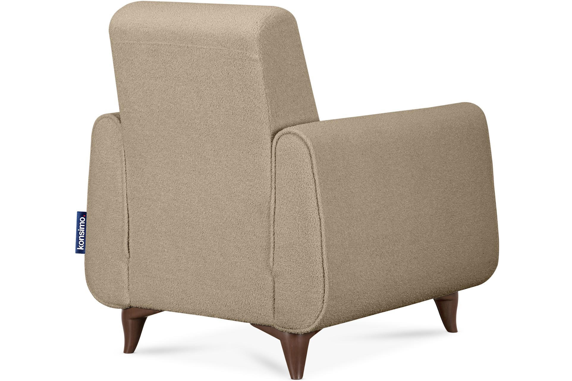 SESSEL GUSTAVO mit Armlehnen, hellbeige - Beige/Braun, Holz/Holzwerkstoff (83/95/92cm) - KONSIMO®