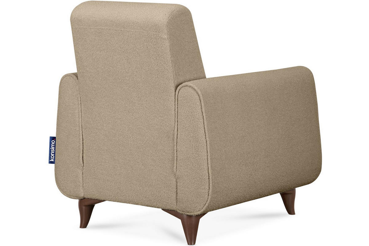SESSEL GUSTAVO mit Armlehnen, hellbeige - Beige/Braun, Holz/Holzwerkstoff (83/95/92cm) - KONSIMO®