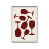 POSTER mit Rahmen Tara Royle - Abstract Wine Glasses - Rot/Schwarz, Holz/Papier (70/100cm) - Poster&Frame