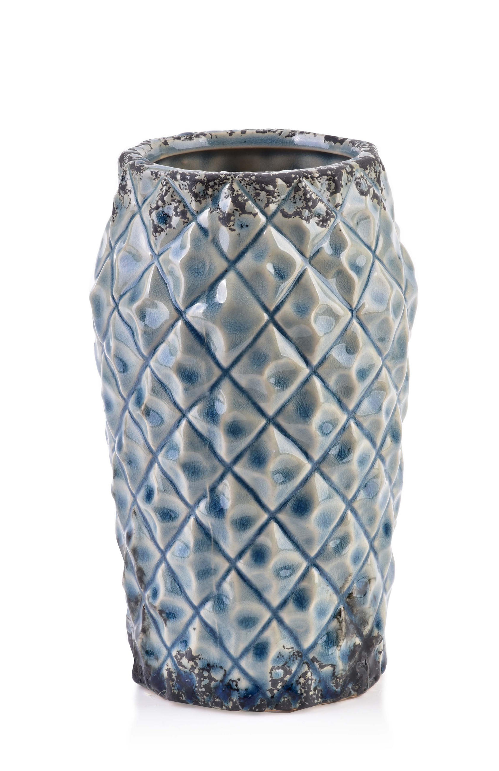 VASE Tamani Blau 16/16/25 cm Keramik - Blau, Keramik (25cm) - Mondex