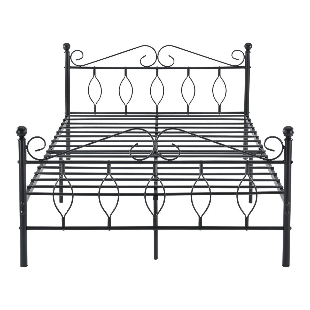 METALLBETT Apolda - Schwarz, Metall (140/200cm) - [en.casa]