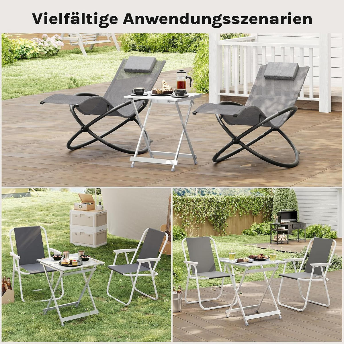 KLAPPTISCH Aluminium 50,5 x 47 x 59,5H cm Silber - Silberfarben, Metall (47/50.5/59.5cm) - Woltu