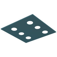 DECKENLEUCHTE - Blau, Metall (50/50/4cm) - Lumicom