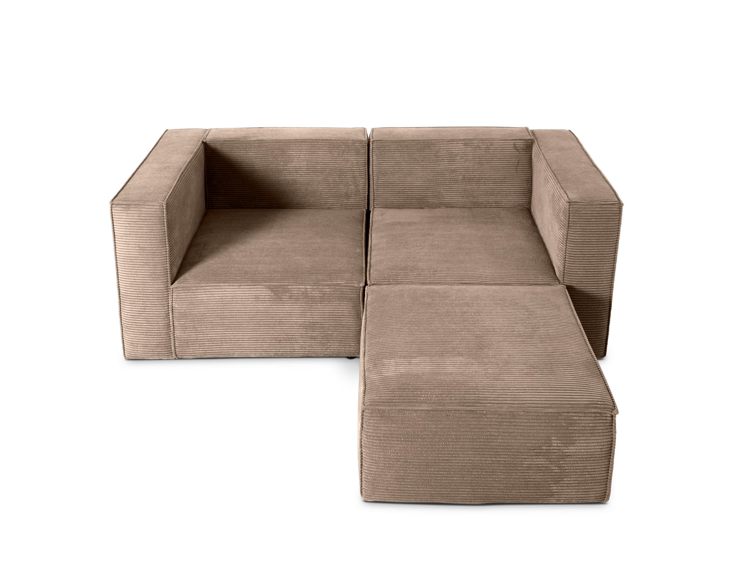 2-SITZER-SOFA Chaiselongue bezogen Steinkord-nicht modular-Samt HARPER - Beige, Textil (100/65/200cm) - RNT By Really Nice Things