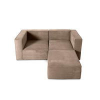 2-SITZER-SOFA Chaiselongue bezogen Steinkord-nicht modular-Samt HARPER - Beige, Textil (100/65/200cm) - RNT By Really Nice Things