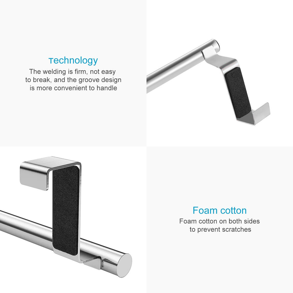 HANDTUCHHALTERUNG 36/5/6.5 cm - Silberfarben, Metall (5/6.5/36cm) - Intirilife