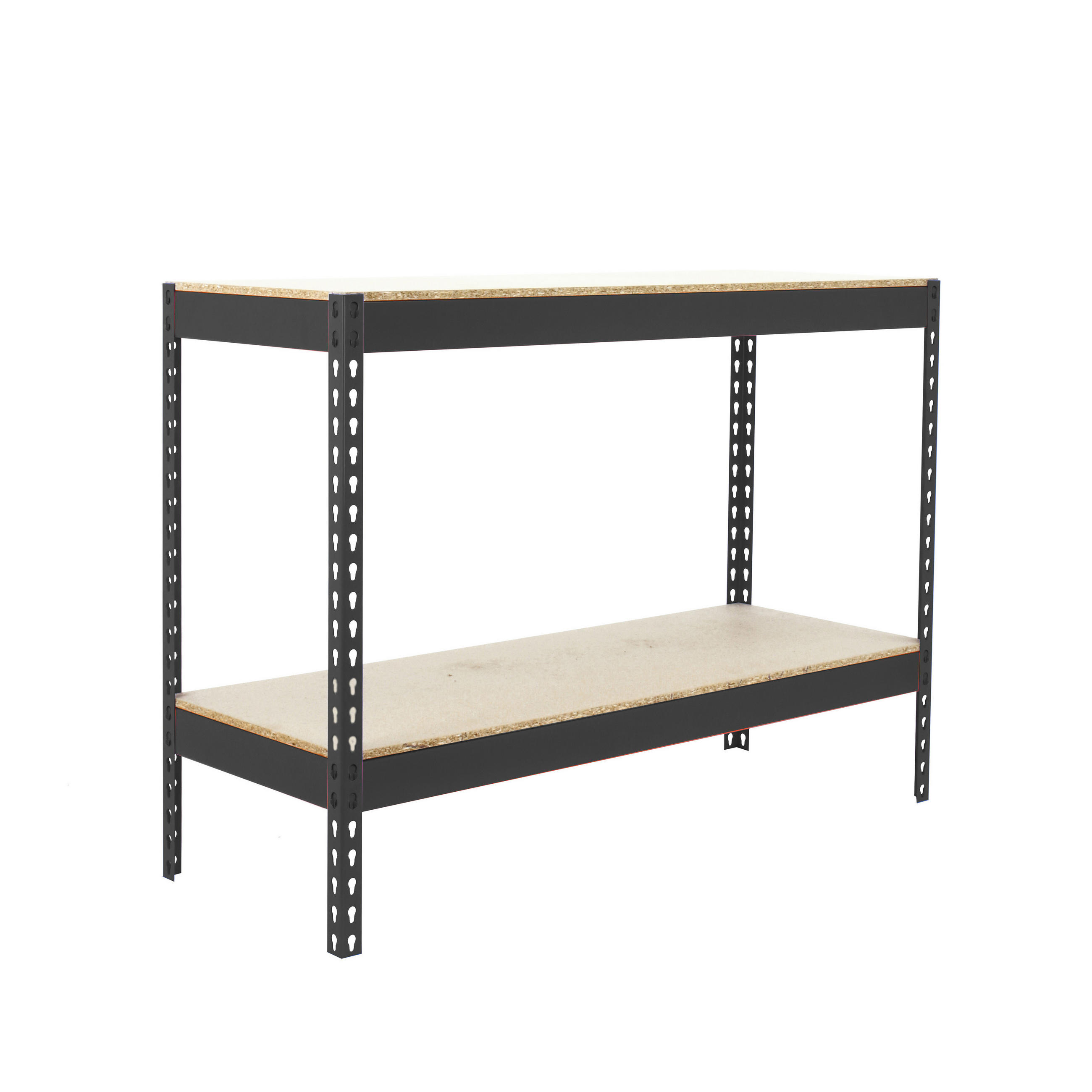 SCHWERLASTREGAL Wood Beast Two HxBxT 90 x 150 x 45 cm 2 Ebenen Fachlast 600 kg Anthrazit - Anthrazit, Metall (150/90/45cm) - PROREGAL