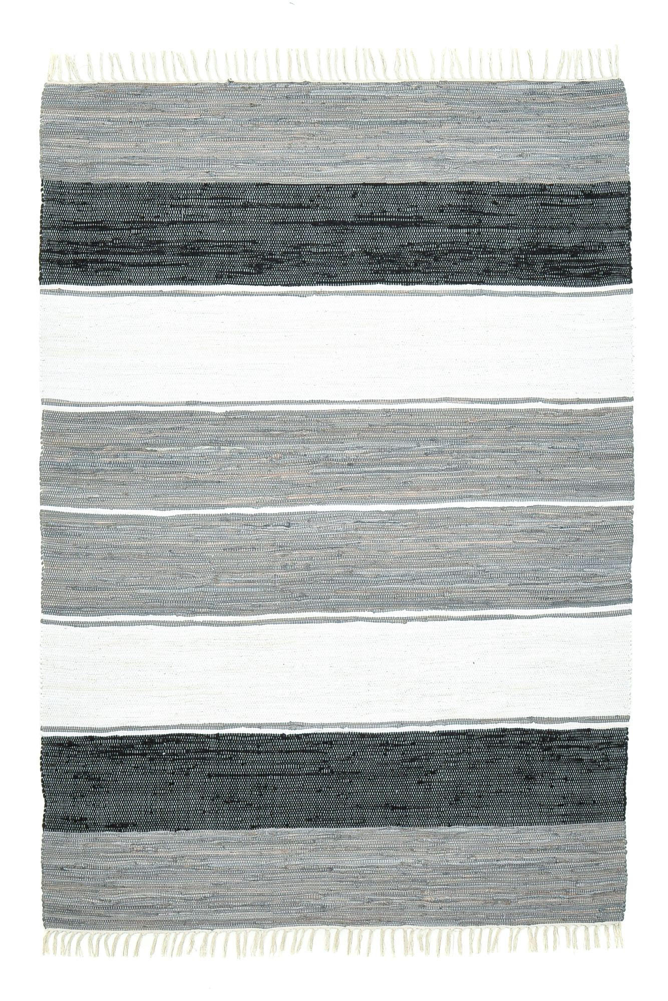 Theko Fleckerlteppich Schwarz 160x230 cm