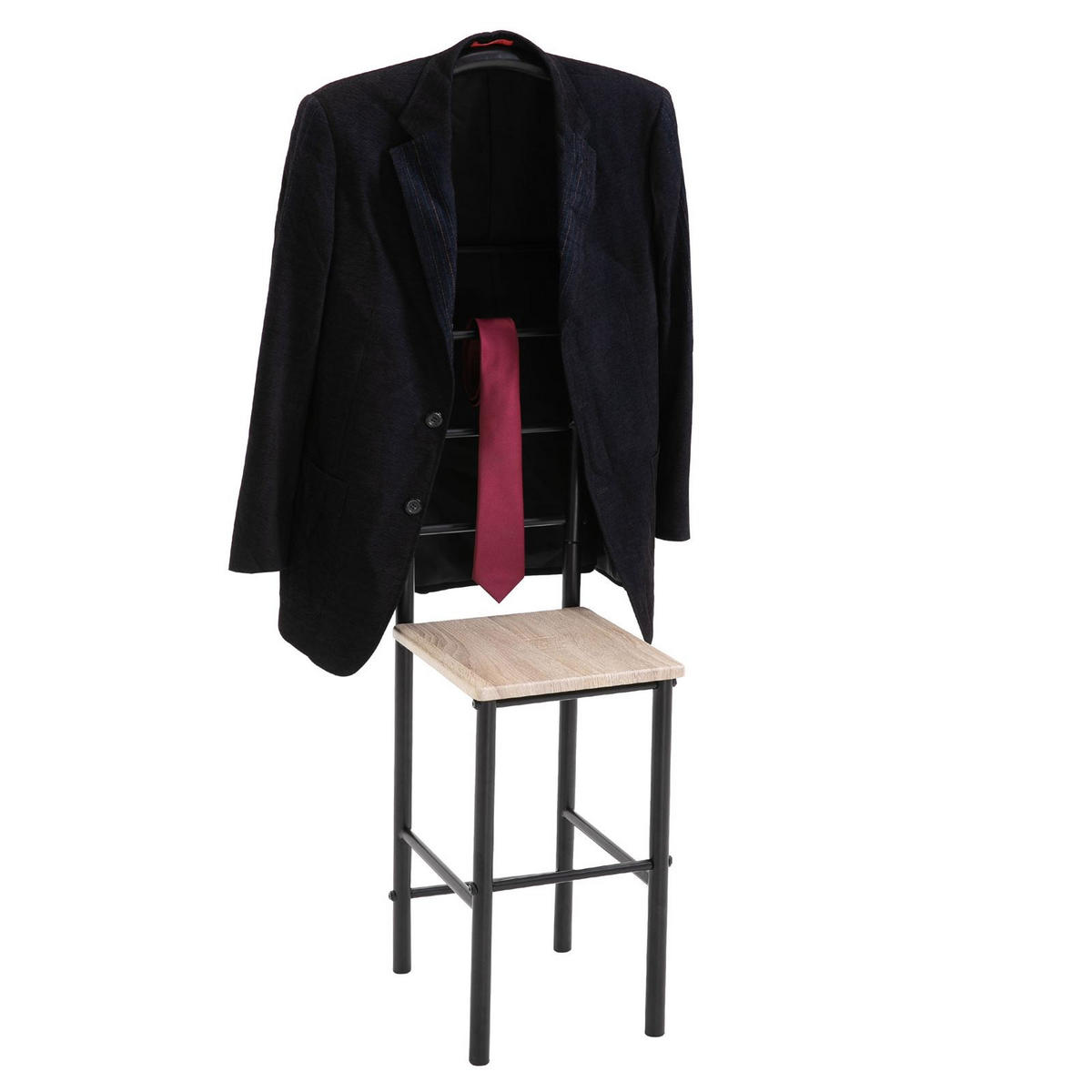 HERRENDIENER JIVO - Schwarz/Sonoma Eiche, Metall (53/121/47cm) - CARO-Möbel