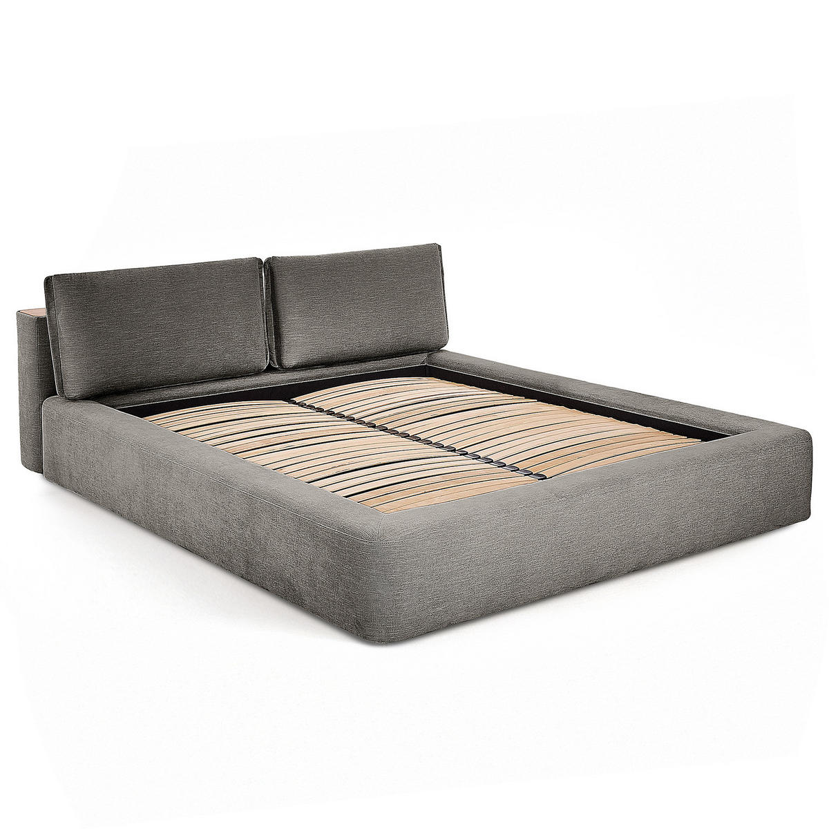 POLSTERBETT - Dunkelgrau, Textil (140/200cm) - home24