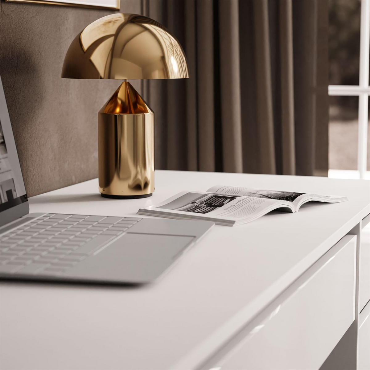 SCHREIBTISCH MADA DOUBLE mit Schubladen weiß - Weiß, Holzwerkstoff (55/152/75cm) - Lookway