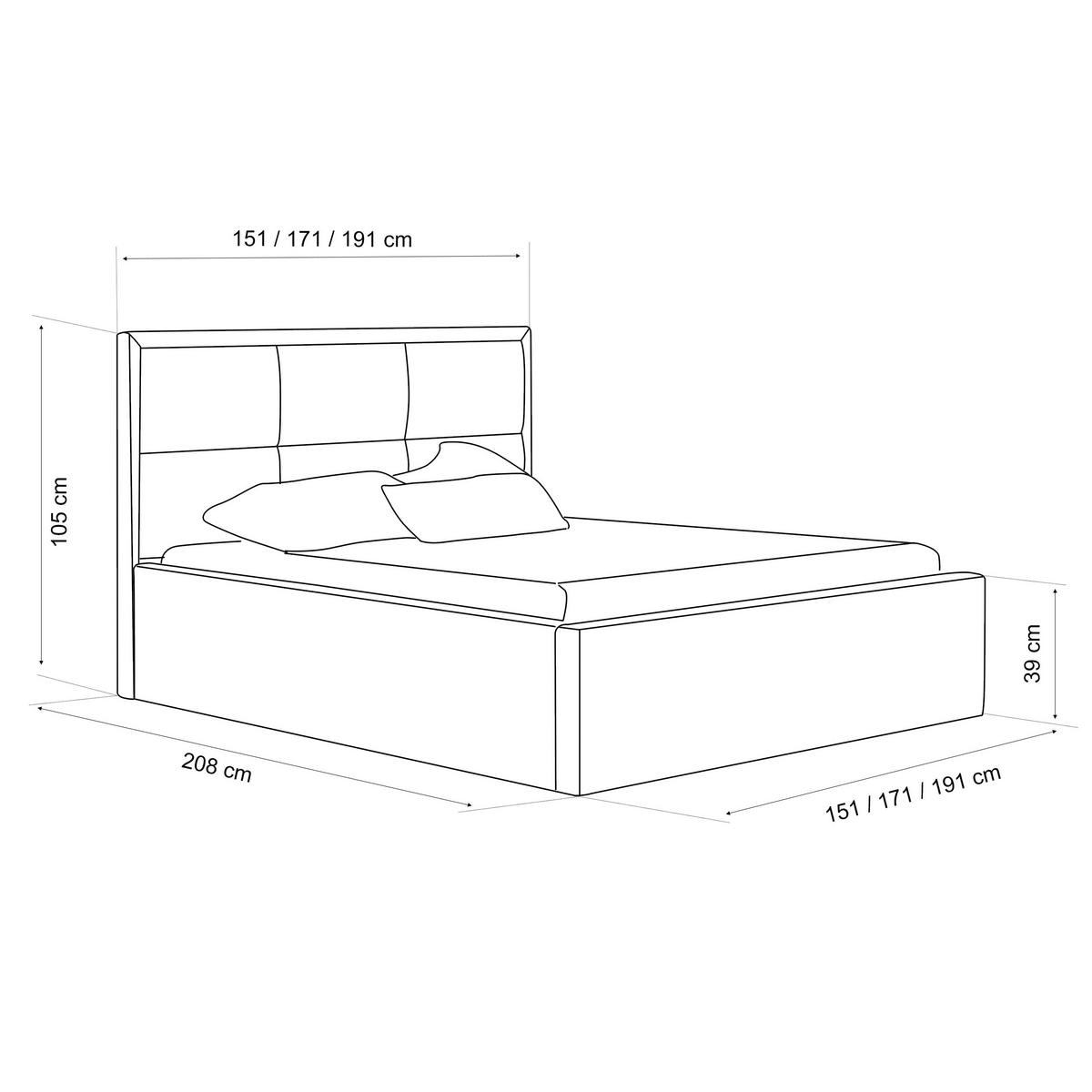 POLSTERBETT ELIN 160/200 cm Bettkasten, Dunkelgrau - Dunkelgrau, Textil/Metall (160/200cm) - Idohome