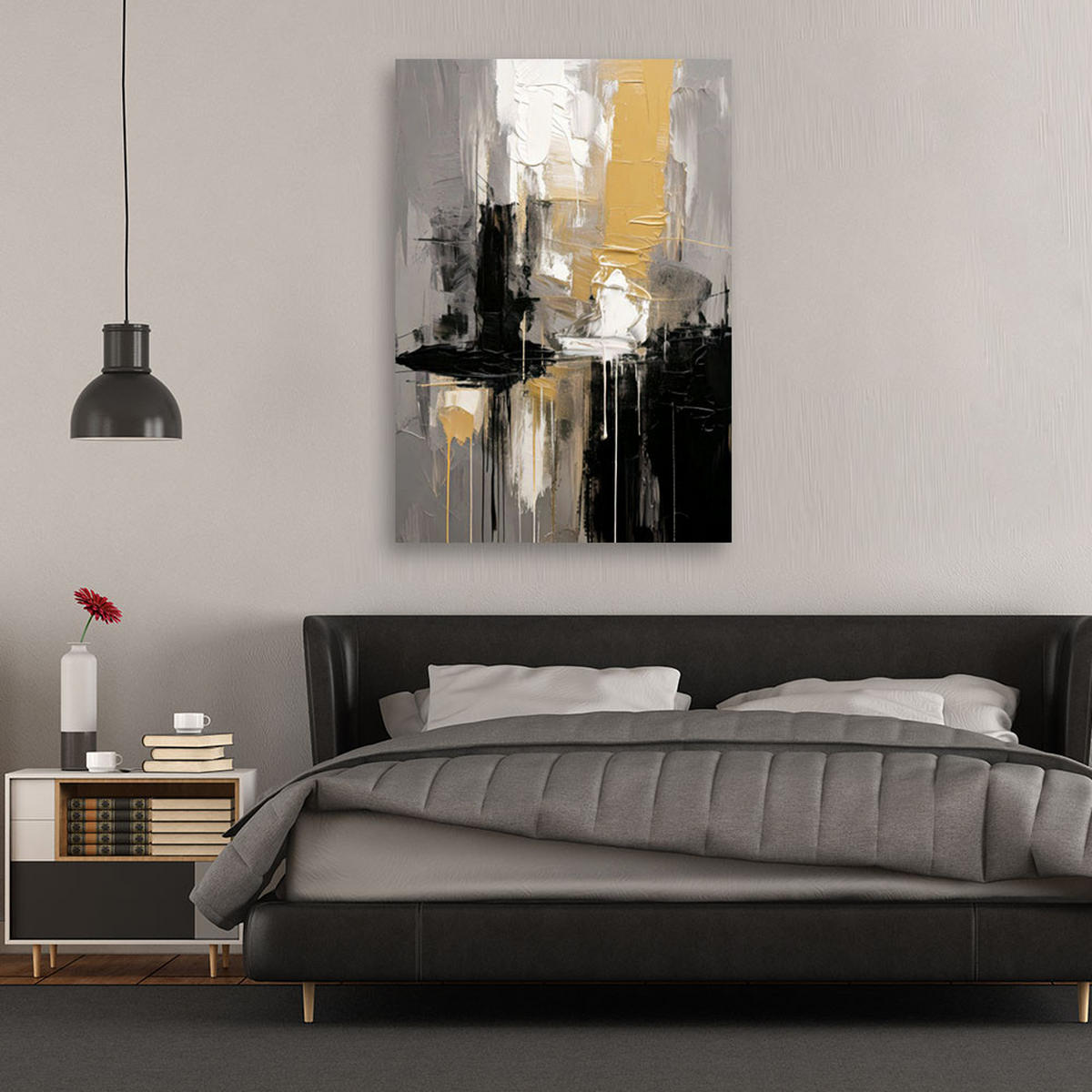 LEINWANDBILD Abstraktion 70x100cm - Grau, Textil (70/100cm) - Feeby