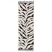 HOCHFLORTEPPICH mit Fransen MARA, mit Tier-Motiv, Beige, 80 x 300 cm - Beige, Textil (300/80cm) - KADIMA DESIGN