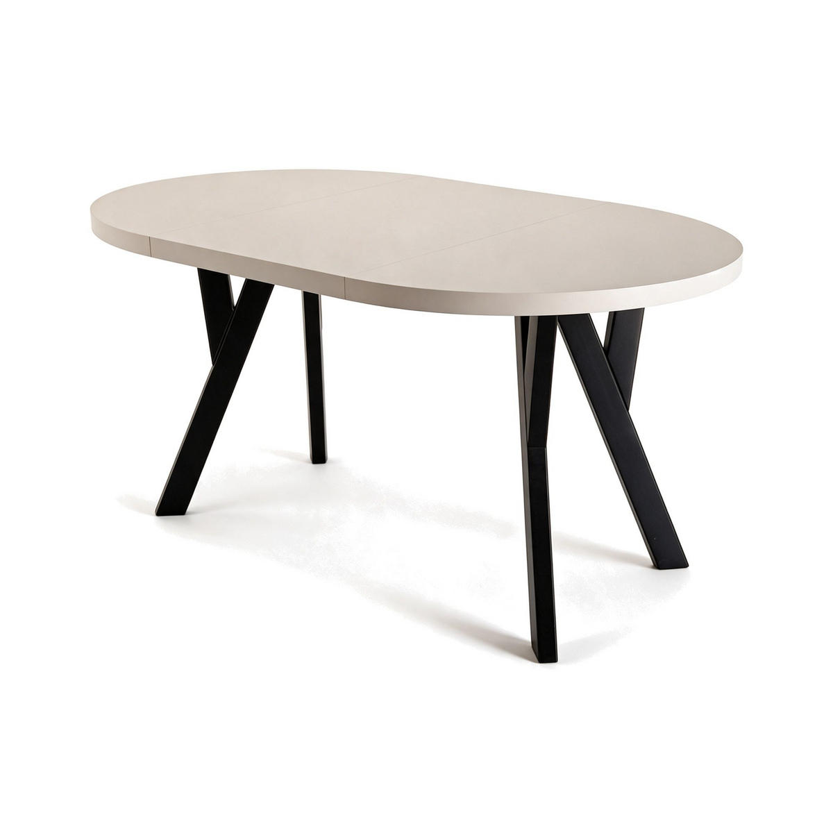 ESSTISCH ausziehbar rund 100-140 cm ATO Kaschmir, Auszugstisch mit Einlegeplatte - Kaschmir/Schwarz, Holzwerkstoff (100/100/77cm) - VENASI MÖBEL
