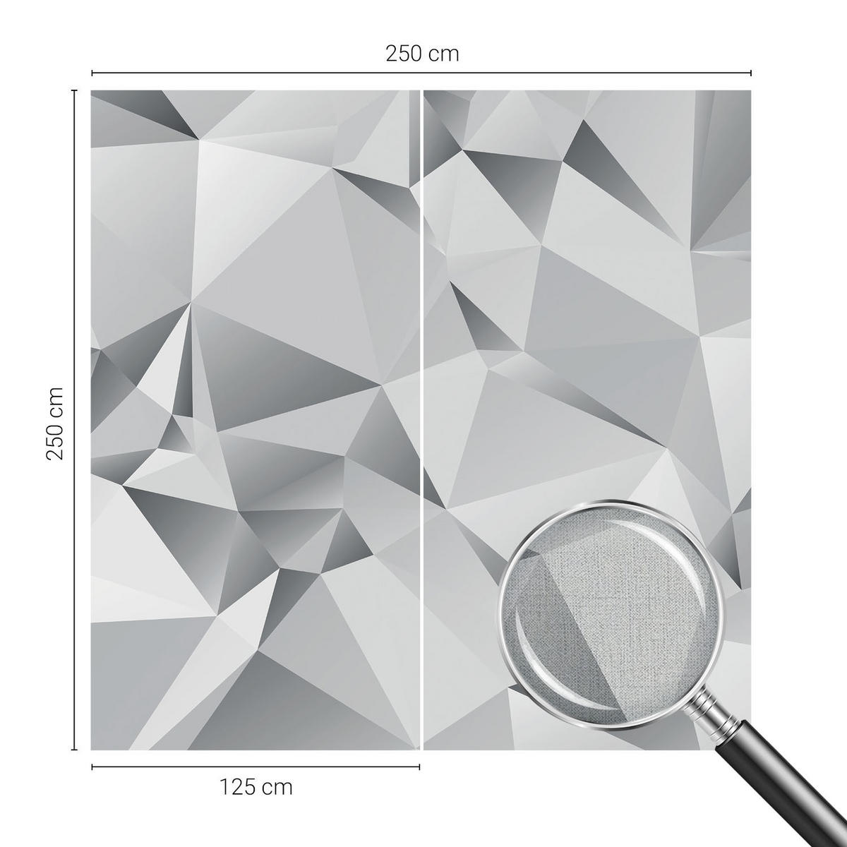 FOTOTAPETE 250x250 cm - Abstrakte Geometrie - Weiß, Textil (250/250cm) - Wallfluent
