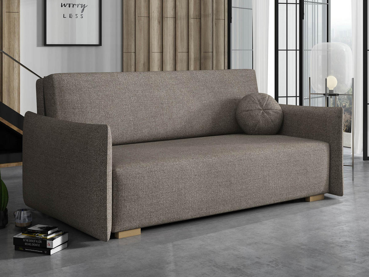 SCHLAFSOFA Viva Glov IV - Hellbraun/Naturfarben, Holz/Textil (174/85/98cm) - MIRJAN24
