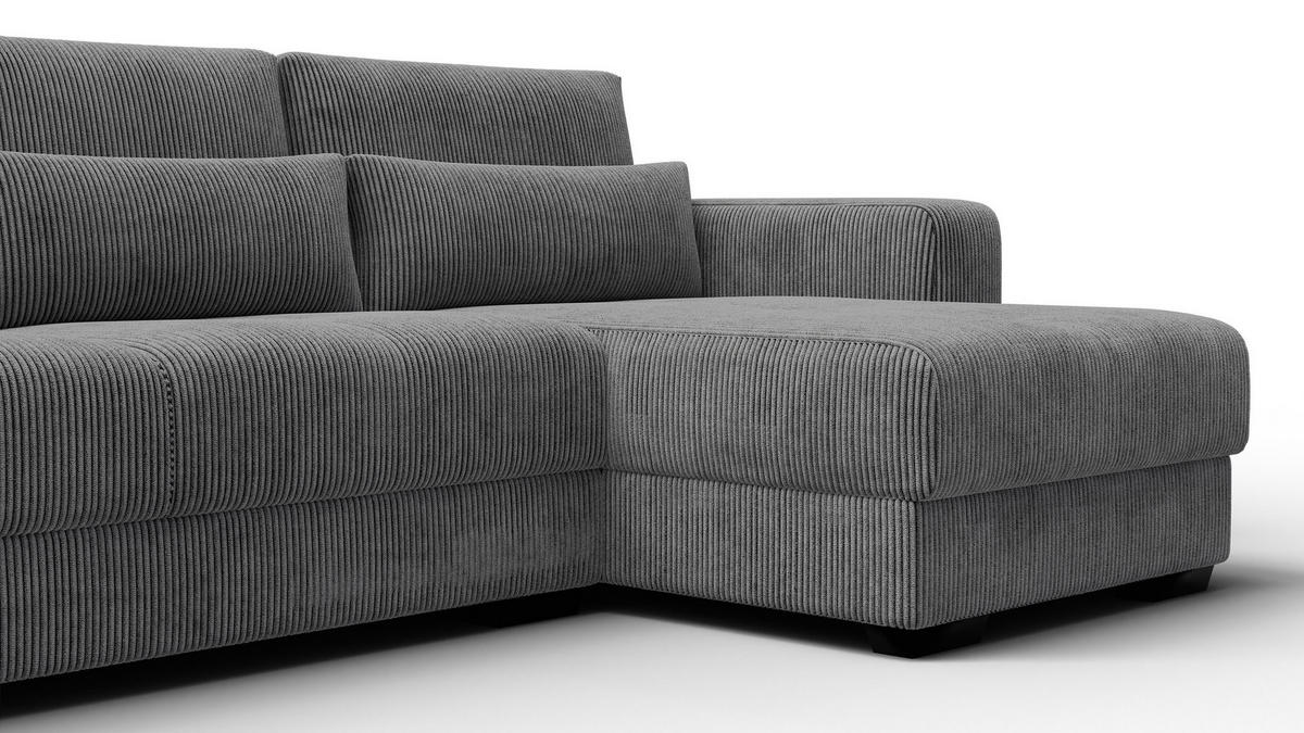 ECKSOFA OLI 4-Sitzer rechts, dunkelgrau - Dunkelgrau, Holz/Textil (295/172cm) - Courtois Laville