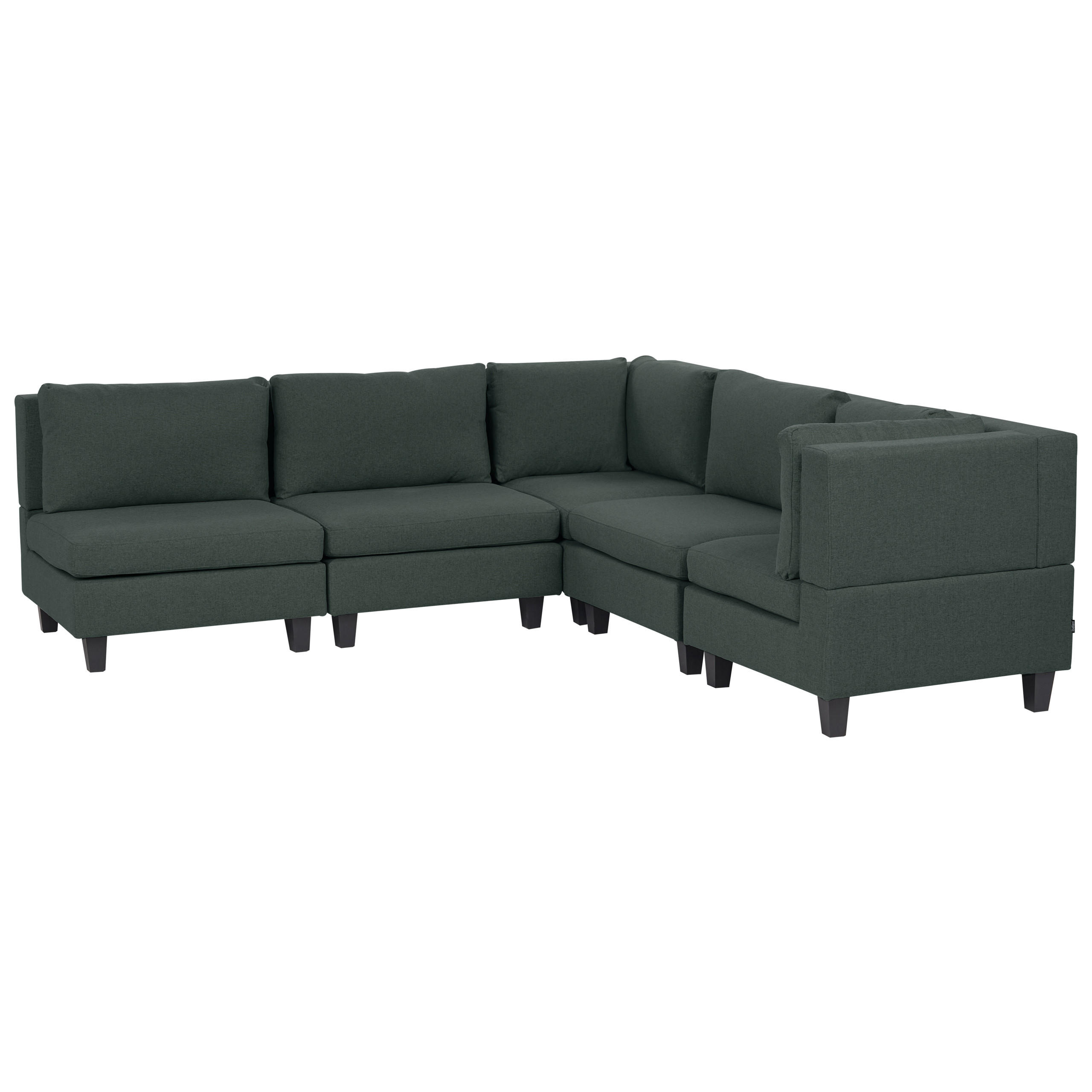 COLȚAR modul cu 5 locuri pe partea stângă verde închis textil Unstad