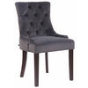 ESSZIMMERSTUHL Aboli Samt, antik Dunkelgrau - Dunkelgrau/Dunkelbraun, Holz/Textil (55/92/58cm) - TPFLiving