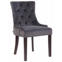 ESSZIMMERSTUHL Aboli Samt, antik Dunkelgrau - Dunkelgrau/Dunkelbraun, Holz/Textil (55/92/58cm) - TPFLiving